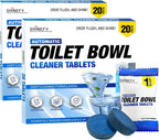 Automatic Toilet Bowl Cleaner Tablets – 40 Tabs - Blue Gel Toilet Tank Cleaner, Hard Water Ring Remover, Septic-Safe Heavy-Duty Stain & Smell Eliminator, Toilet Cleaning & Deodorizer
