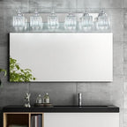 6 Light Bathroom Vanity Light Modern Chrome Vanity Light Fixtures Bathroom Light Fixtures Over Mirror Crystal Vanity Lighting Fixtures