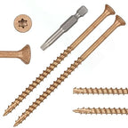 Wood Screws #10 x 4’’, T25 Star Torx Drive Flat Head Deck Screws, Brown, 52Pcs (1lb)