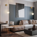 KCO Lighting Frosted White Glass Wall Sconce Set of Two Brass Gold Globe Ball Wall Light Adjustable Cord Industrial Vanity Wall Lamp for Bathroom Mirror Bedside Stairs (White)