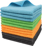 Tricol Clean 12 Pack Microfiber Cleaning Cloth 11.8x11.8inch - Streak-Free, Reusable Wipes for Glass, Kitchen, Car, Dusting - Absorbent & Lint-Free (Mixed 4 Colors, 12 x 12 in)