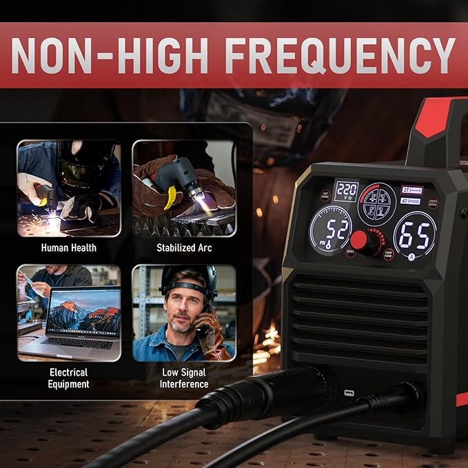 YESWELDER CUT-65DS PLUS Plasma Cutter, 65Amp 110V/220V Non-High Frequency Non-Touch Pilot Arc 4-In-1 Plate Cutting/Grid Cutting/Gouging/Marking Multifunctional Plasma Cutting Machine