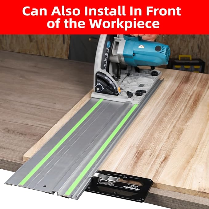 Compact Guide Rail Square with Edge Support,Track Saw Square,Track Saw Rail Square Guide,90 Degree Right Angle Guide Compatible with Festool and Makita for Fast, Easy Square Cuts
