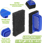 5 Pack Electric Cleaning Brush Pad Kitchen Bathroom Household Cleaning Pad Swimming Pool Wall Cleaning Brush Heavy Duty Griddle Scrubber Scouring Pad and 1 Pack Handle kit(Black)