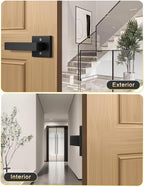 5 Pack Dummy Door Handles for Left Hand and Right Hand, Square Black Door Konbs for Closets, Non-Turning Single Side Pull