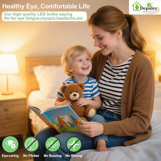 Depuley LED Light Bulbs E26: Chandeleir Lights Bulb 6W Equivalent 60W - Edison Vintage Bulbs Warmlight 2700K ST58 Clear Glass Bulb 800LM 80+CRI Non-Dimmable 6-Pack