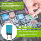 15A DC 12V-14V Auto Reset Circuit Breaker ATM Low Profile T1 Mini Blade Fuses Breakers for Car Trucks Marine Boat RV Solar and More,2 Pack