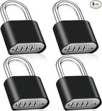 4pcs Combination Lock, 4-Digit Heavy Duty Combo Lock, Combination Padlock Outdoor Waterproof Gate Locks for Outdoor Fence, Locker, Sheds, Gym, Gate Hasps (4pcs, Short Shackle)