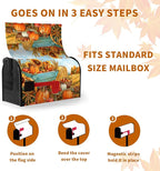 Fall Pumpkins Magnetic Large Size 25.5 X 21 Inch Autumn Harvest Sunflower Mailbox Wraps Farmhouse Seasonal Letterbox Covers for Fall Garden Yard Outdoor Decor