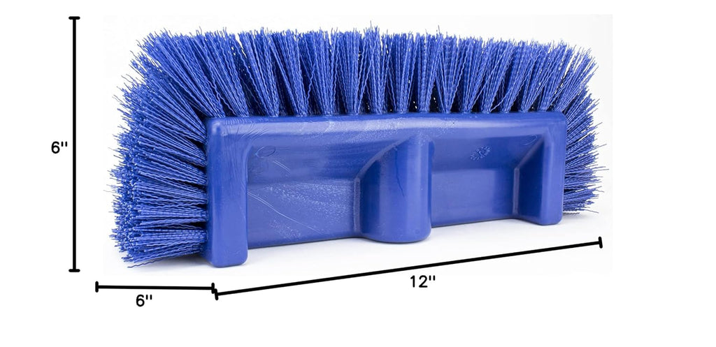 SPARTA Multi-Level Tile Scrub Brush 12" Wide Brush Head, Heavy-Duty Tile Cleaning Brush with End Bristles for Commercial Tiles, Tubs and Floor, Plastic, 12 Inches, Blue