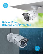 ZOSI 1080p H.265+ Security Camera System for Home, 5MP Lite 8 Channel CCTV DVR and 8 x 1080p Weatherproof Bullet Cameras Outdoor Indoor with 120ft Night Vision and 105°Wide Angle (No HDD Included)