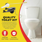 Qualihome Front Mount White Toilet Handle Replacement Kit with 2 Inch Universal Toilet Flapper Replacement Kit and Stainless Steel Toilet Flapper Chain