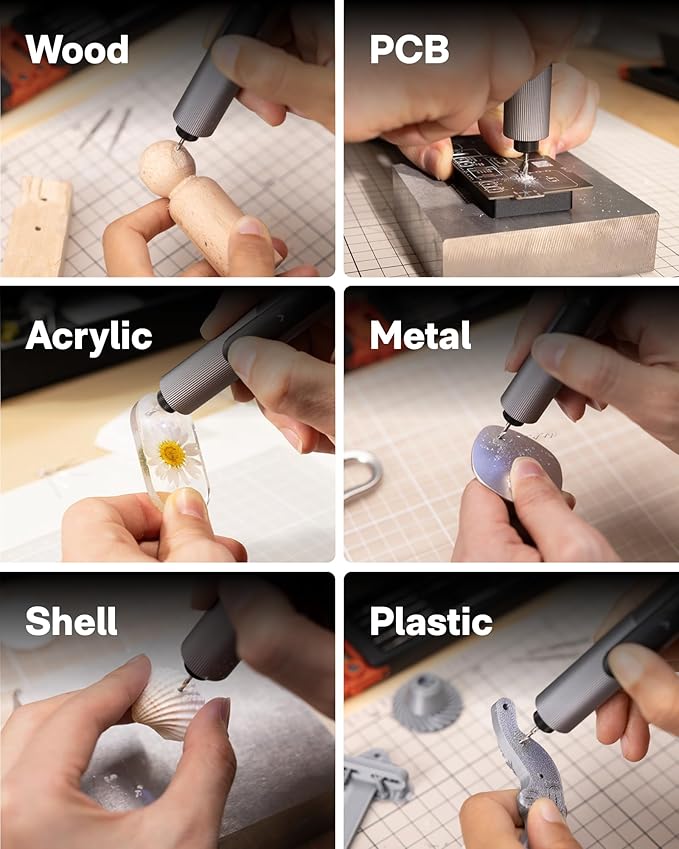 HOTO SNAPBLOQ 3-in-1 Master DIY & Repair Tool Kit, Brushless Motor, Magnetic Attachment System, 114 Extensive Accessories, Mini Tool Kit for 3D Printer Sanding, Electronics, PCB, Jewelry, DIY Crafts