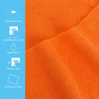 Tricol Clean Profesional Resuable Lint Free Microfiber Edgeless Cleaning Cloth 50PK Cleaning Rags,Absorbent Microfiber Wipes in Dispenser Box for Housekeeping, Car Cleaning (12 * 12 Inches) (orange1)