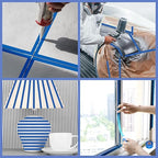 5 Rolls Blue Painters Tape 1.42In × 55Yd Wide Blue Masking Tape, Washi Tape for Wall Painting Automotive Window Trim Crafts Multi-Surface