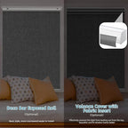 SmartWings Motorized Smart Blinds with Remote, Automatic Blackout Roller Shade Work with Alexa Homekit Thread Google Z-Wave, Electric Blind for Window, Custom Width Up to 110" W,Bouvardia Medium Grey