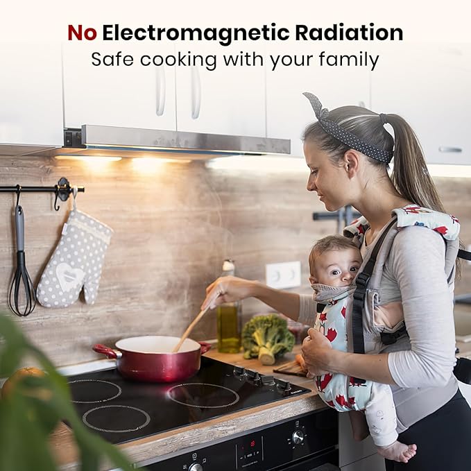 GASLAND Chef 30 Inch Electric Cooktop 4 Burners, Electric Ceramic Cooktop CH77BS, 7 Power Levels, Built-in Radiant Electric Stovetop, Mechanical Knob Control, Hot Surface Indicator, Hardwired, 240V