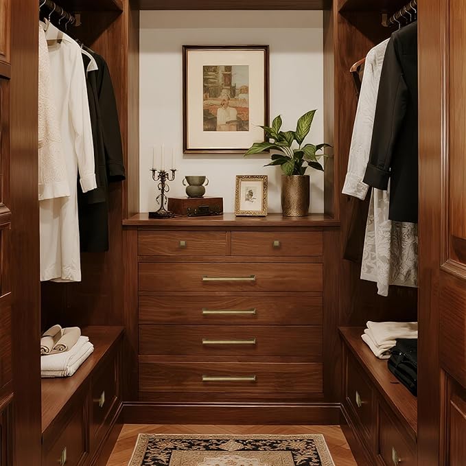 10 Pack 7.5 Inch(192mm) Hole Center Antique Brass Modern Cabinet Pulls Kitchen Cabinet Handles Kitchen Cabinet Hardware Timeless Drawer Pulls for Dresser Cupboard Wardrobe, A-Brass(7.5x10)