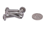 No. 12 x 1-1/4" Stainless Truss Head Phillips Wood Screw, (25 pc), 18-8 (304) Stainless Steel Sheet Metal Screws, Type A Point, Plain Finish by Bolt Dropper