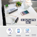 Iron Forge Cable 15 ft Flat Plug White Extension Cord with 3 Outlets - 16/3 SJTW 3 Prong Indoor Extension Cord with Multiple Outlets