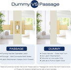 EHOMEWARE 3 Pack Dummy Door Levers in Satin Brass Finish, Heavy Duty Non-Turning Interior Door Handles, Reversible Half Dummy Levers for Closet Pantry