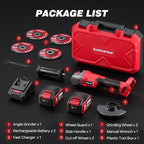 ARCCAPTAIN Angle Grinder Kit, 4-1/2 to 5",【Paddle Switch】9500RPM 1200W Brushless Power Motor Cordless Angle Grinder with 2PCS 4.0AH Batteries, 180°Rotatable Grinder Tool for Cutting/Grinding/Polishing