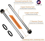 EWH-01 Electric Water Heater Tune-Up Kit, Includes Two Water Heater Thermostats, Two Water Heater Heating Elements - 4500W 240V, T-O-D Style Thermostat, Water Heater Replacement Parts