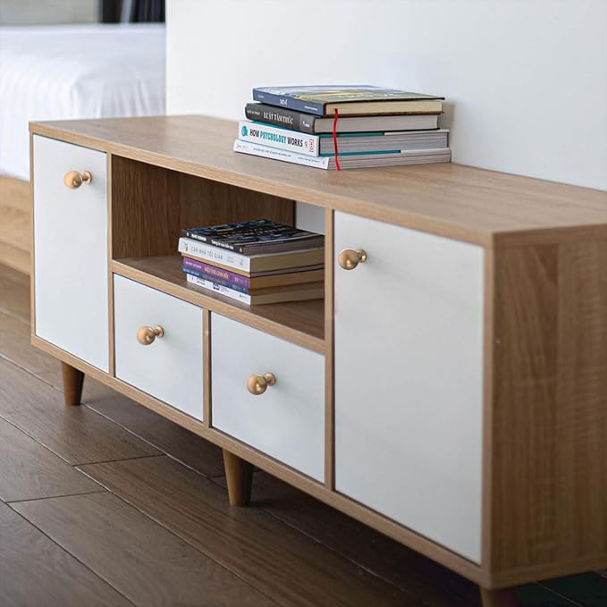 10 Pack 1.5 Inch Champagne Bronze Cabinet Knobs - Round Drawer Knobs for Kitchen & Dresser Drawers