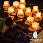 C7 0.6W 2700K Featuring Standard E12 LED Bulb Candelabra Base Replacement Night Light 12 Pack