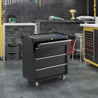 Garvee Rolling Tool Chest, 4 Drawers Tool Storage Cabinet, Toolbox with Wheels, Portable Tool Cabinet Organizer with Locking System & Drawer Liners, Tool Storage Cart for Garage, Workshop, Black