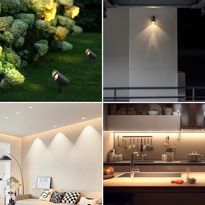 MR16 Halogen Light Bulb 2 pin 50W 12V, High Output GU5.3 Base for Landscape Lights, Track Lights, Fiber Optics, Desk Lamps, 2700K Warm White Dimmable, 6 Pack