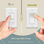 TOPGREENER Digital Dimmer Light Switch for 200W Dimmable LED/CFL Lights, Single Pole Led Slide Dimmer Switch, Neutral Wire Not Required, Wall Plate Included, UL Listed, TGDS1-W-10PCS, White,10 Pack