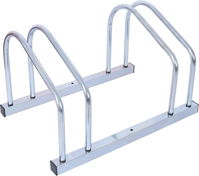 Bike Floor Stand for Indoor Garage Outdoor Parking 22”-28" Wheel Tire Width up to 2.15" Bikes Storage Rack with Mounting Holes for Floor or Wall Mount for 2 Bicycles