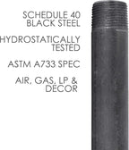 Pipe Decor 1/2" x 5" Malleable Cast Iron Pipe Nipple, Pre Cut Connectors, Industrial Steel Grey Fits Standard Half Inch Black Threaded Pipes Nipples and Fittings, Vintage DIY Furniture, 10 Pack