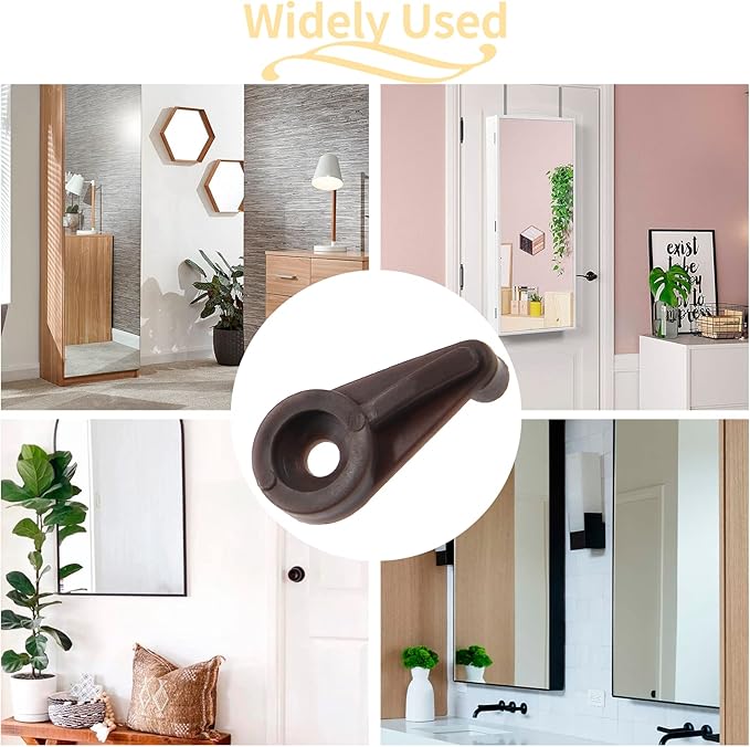 20 Pack Glass Window Clips Brown Retainer Clips, Glass Door Holder Cabinet Panel Bracket Screen Fixing Clips, Glass Door Retainer Kit Mirror Hanging Hardware for Vanity Mirror Window Screen