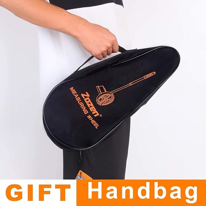 Zozen Measuring Wheel in Feet and Inches, 6-inch Measure Wheel - Telescopic/Mechanical/One Key to Reset/Starting Point Arrow and Cloth Carrying Bag, Measurement Up to 10,000Ft.