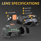 TOOLIOM Auto Darkening Welding Goggles 4 Arc Sensor Eye Protection Safety Goggles Welding Glasses with 𝐋𝐄𝐃 𝐋𝐢𝐠𝐡𝐭𝐢𝐧𝐠 & 𝐓𝐘𝐏𝐄-𝐂 𝐂𝐡𝐚𝐫𝐠𝐢𝐧𝐠 for MIG TIG Stick