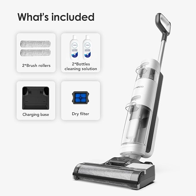 Tineco iFLOOR 3 Breeze Complete Wet Dry Vacuum Cordless Floor Cleaner and Mop One-Step Cleaning for Hard Floors