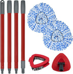 Mop Replacement for Ocedar, Mop for O Cedar, Replacement Mop for O Cedar Spin Mop Contains 4-Section Mop Handle 2 Mop Replace Head 1 Mop Base 1 Scrubber Mop Head for O-Cedar Spin Mop