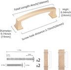 COTYKILEY 10 Pack 3.75Inch(96mm) Champagne Bronze Cabinet Handles Gold Kitchen Cabinet Pulls Cabinet Door Handles Kitchen Cabinet Hardware