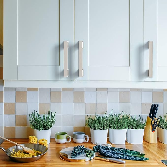 Asidrama 20 Pack 3.75 Inch(96mm) Brushed Satin Nickel Kitchen Cabinet Handles, Cabinet Pulls Kitchen Cabinet Hardware for Cupboard Drawer Pulls