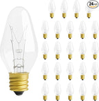 OHLECTRIC Night Light Bulbs (24 Pack – Clear), 7 Watt Mini Bulbs – E12 Candelabra Base, Non-Dimmable, 120 Volts – C7 Night Light Lamp Replacement Bulb for Salt Lamps, Window Candles, Holiday Decor
