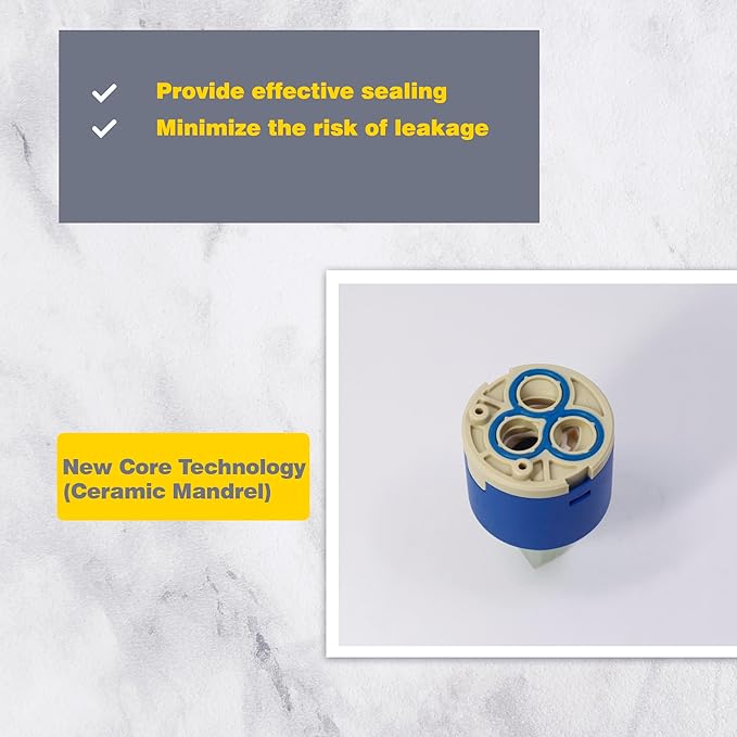 N35DW 35mm faucet Cartridge (1 Pack), Replacement Cartridge for Kraus/Kohler/Moen/American Standard Gear Cartridge faucet Cupc Certified