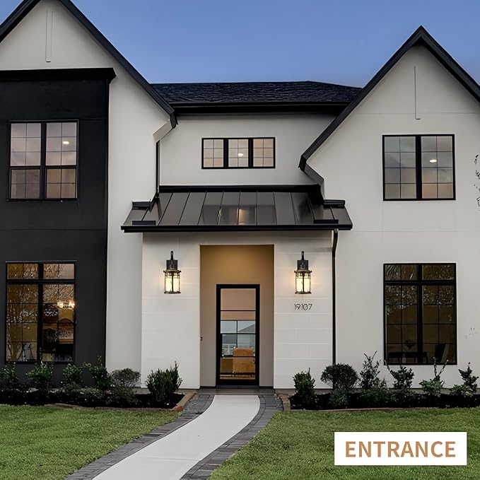 Darkaway Outdoor Wall Lights,Exterior Lighting Fixtures Wall Mount Porch Lights Waterproof Outdoor Sconce with Water Ripple Glass for House Patio Hallway Garage