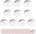 SITERLINK Smoke Detectors 10 Year Battery Operated,UL217-9th Listed Smoke Alarm with Test-Silence Button,Photoelectric Sensor Fire Alarms Smoke Detectors with LED Lights for Home, GS525A (10 Pack)