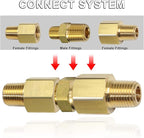 KOOTANS 1/4 NPT x 1/8 NPT Male Solid Brass Nipples, Heavy Brass Pipe Adapter Fittings Hex Reducing Nipples Connectors 4Pieces