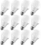 LUXRITE A19 LED Light Bulb 60W Equivalent, 5000K Bright White Dimmable, 800 Lumens, Standard LED Bulb 9W, E26 Base, Energy Star, Enclosed Fixture Rated, Perfect for Lamps and Home Lighting (12 Pack)