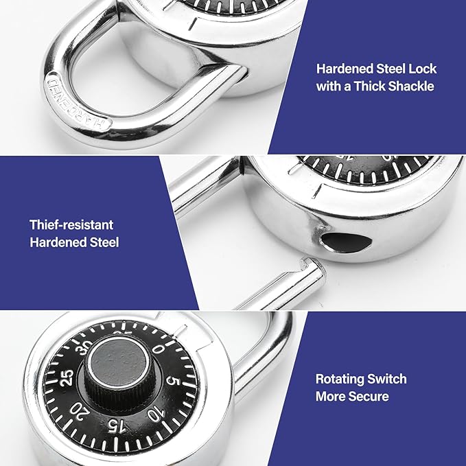 Combination Padlock,Lock for Gym and School Lockers Safe,Black Turntable,Mini Combination Lock(Pack of 1)