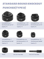 AMZCNC Hydraulic Knockout Hole Punch Driver Kit 1/2 to 2 inch Electrical Conduit Hole Cutter Set KO Tool Kit Metal Sheet Puncher (8TON(1/2"~2"))