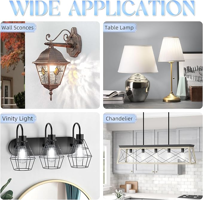 Edison Bulbs 60 watt Equivalent LED, E26 Bulb Non-Dimmable, Cool White 4000K, ST58 Vintage Light Bulbs, 90+ CRI, 6W 600LM, E26 Medium Base, Clear Glass, 18 Pack